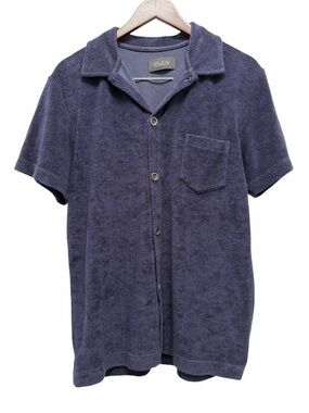 Howlin Cocktail In Towel Navy Blue Short Sleeve Shirt Size Medium